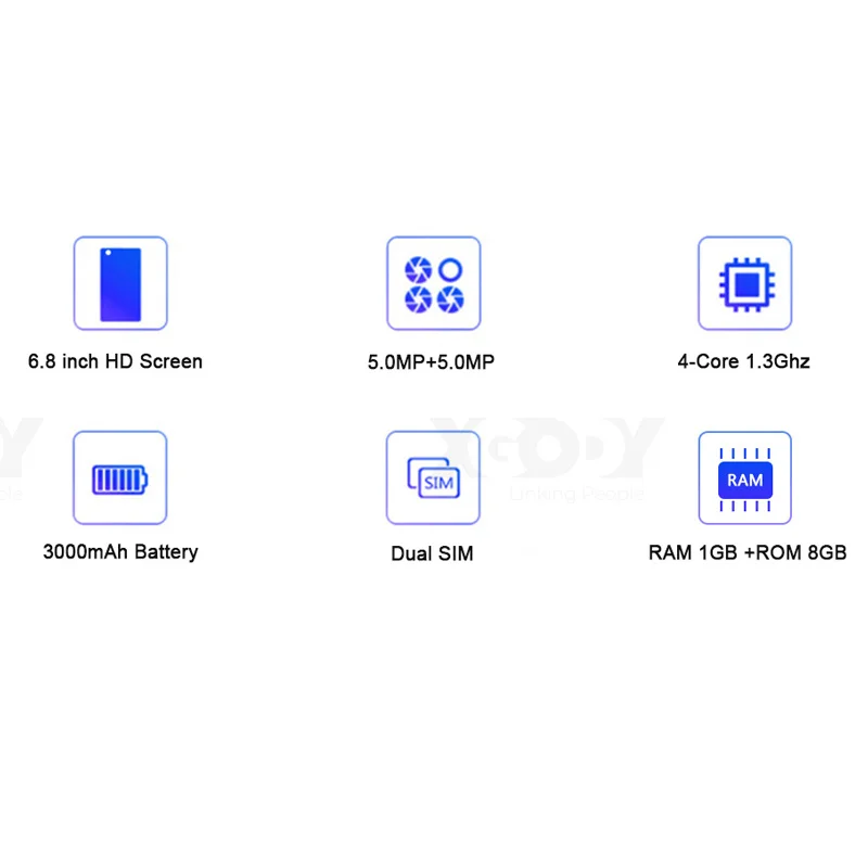 XGODY P40 смартфон с 6 8 дюймовым дисплеем Android 10 ОЗУ 1 ГБ ПЗУ 5 Мп|Смартфоны| |
