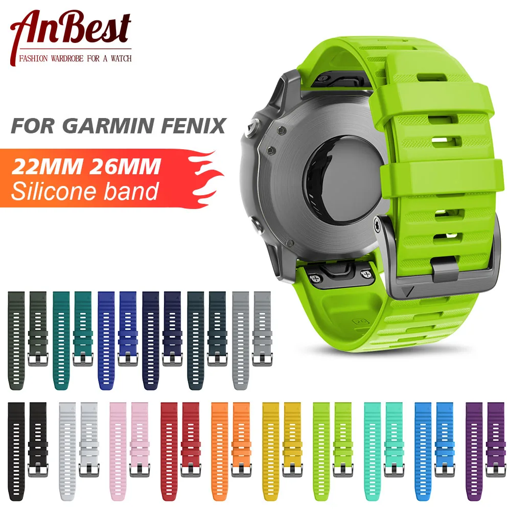 26 мм 22 мм ремешок для смарт-часов Garmin Fenix 6X/6X Pro/5X/3 мягкий силиконовый ремешок с быстрой регулировкой для Garmin Fenix 6/6 pro/5/5 Plus Аксессуары