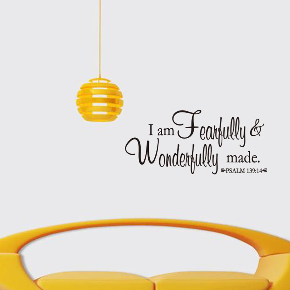 

I Am Fearfully And Wonderfully Made Psalm 139:14 Vinyl Wall Decal Sscripture Wall Art Vinyl Lettering