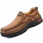 Новинка 2021, Высококачественная Мужская обувь, 100% натуральная кожа, повседневная обувь, водонепроницаемая рабочая обувь, летние туфли типа мокасин из телячьей кожи 38-48