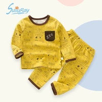 2021 autumn kids pajamas set baby boys cotton long sleeved shirtspant cartoon childrens clothing sleepwear toddler suit pyjama