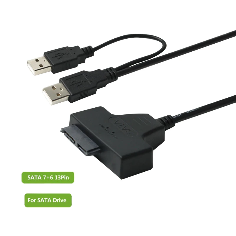 Кабель адаптер с разъемом USB 2 0 для кабеля SATA Slimline Serial ATA 7 + 6 13pin оптического