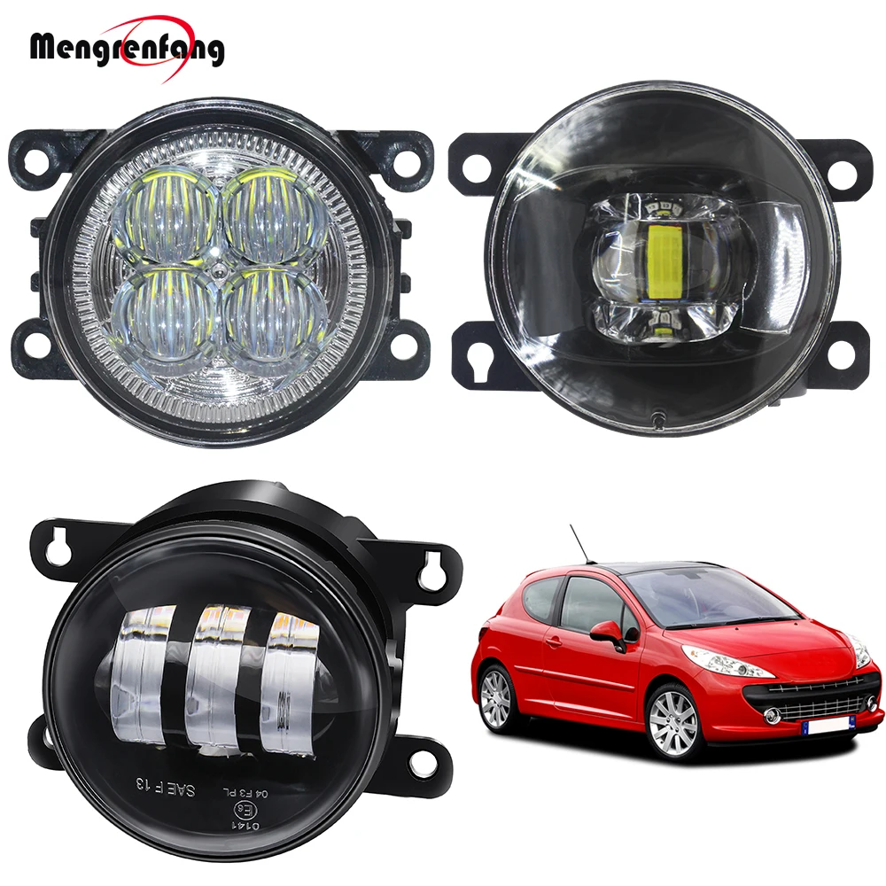 

Светодиодный фонарь светильник в сборе Передний бампер автомобиля объектива противотуманные лампы дневного света светильник 12V для Peugeot 207 ...