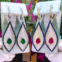 missvikki luxury double long earrings trendy cubic zircon indian earrings for women wedding engagement party jewelry gift