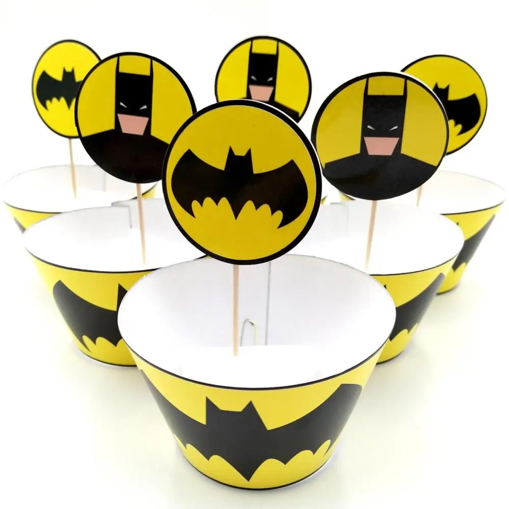 24 шт Мстители Капитан Америка карточки топперы украшения карты подставки для