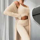 Комплекты из 3 предметов, сексуальное нижнее белье, комплект домашней одежды для отдыха, женская пижама, женская одежда для сна, новый кардиган, одежда для сна