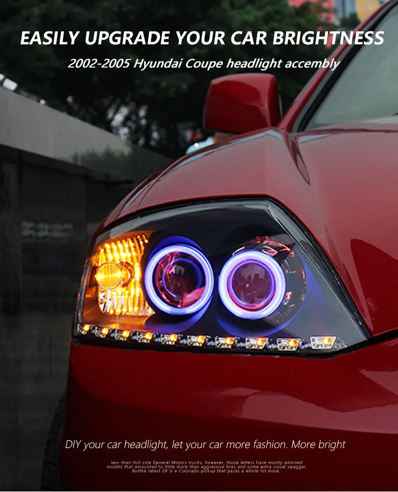 Sanvi Автомобильная фара в сборе для hyundai Coupe 2002-2006 с дальним и низким пучком HID проектор Объектив светодиодный DRL