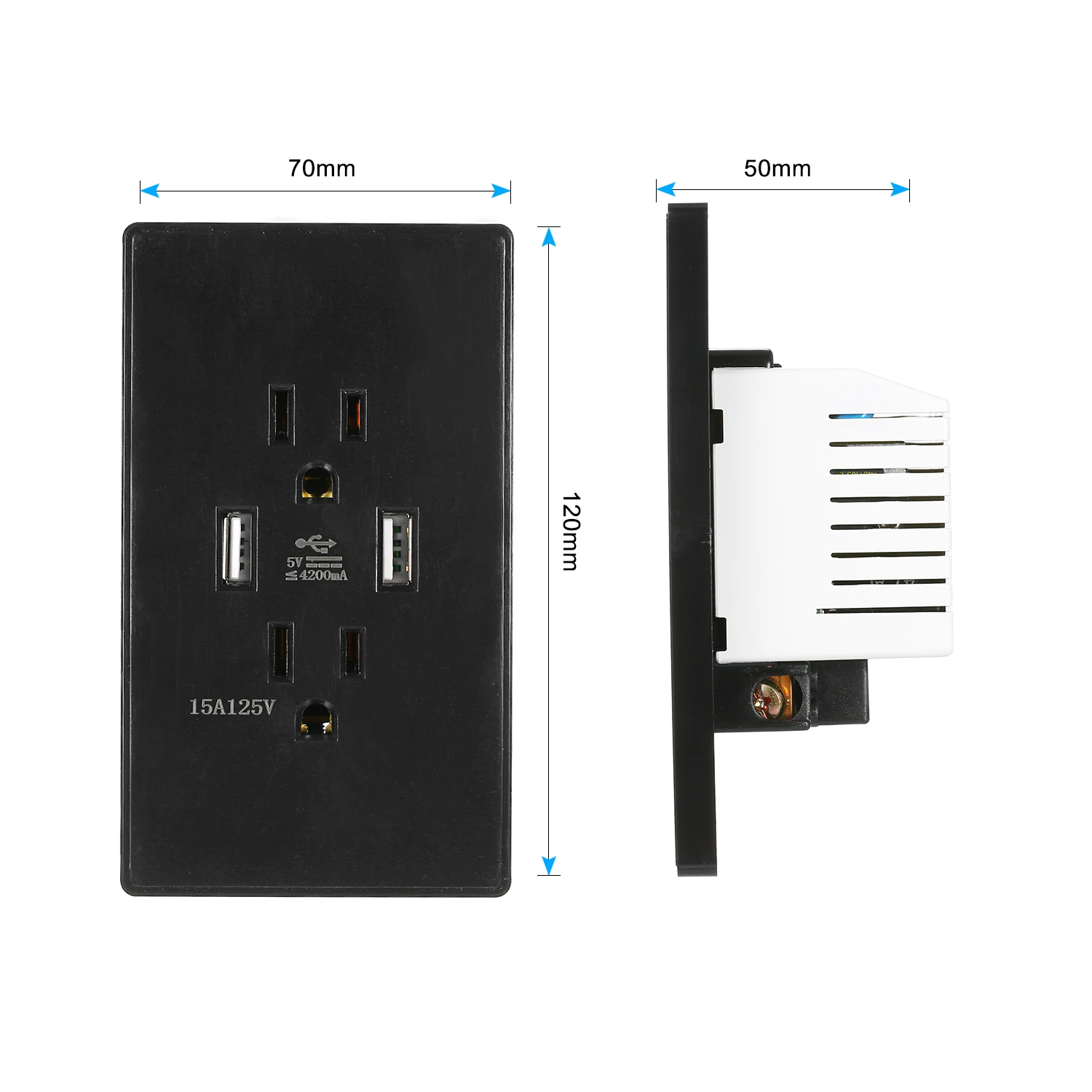 Высокоскоростная настенная розетка с зарядным устройством USB электрическая