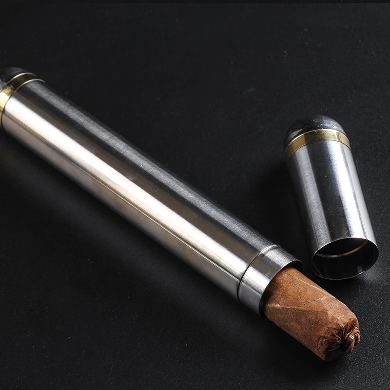 Новинка 1 шт. чехол туба для сигар из нержавеющей стали хьюмидор портативный