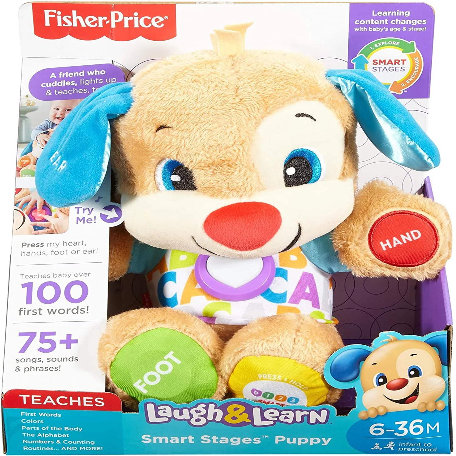 

Fisher-Price Laugh &amp Learn Smart Stages Puppy Music 3-36 Months Baby Early Education Toys Baby Toys