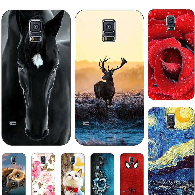 Милый чехол с рисунком животных и кошек для Samsung Galaxy S5 S 5 SM G900F i9600 S5Neo Neo Mini G800 S5mini