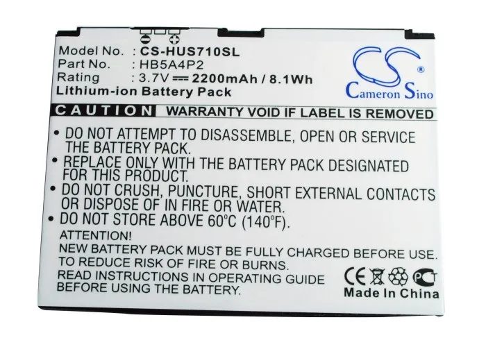 

Cameron Sino 2200mAh Battery For Huawei IDEOS S7 Tablet IDEOS S7-105 SmarKit S7,Telstra NextG T-Touch TAB 7" Tablet
