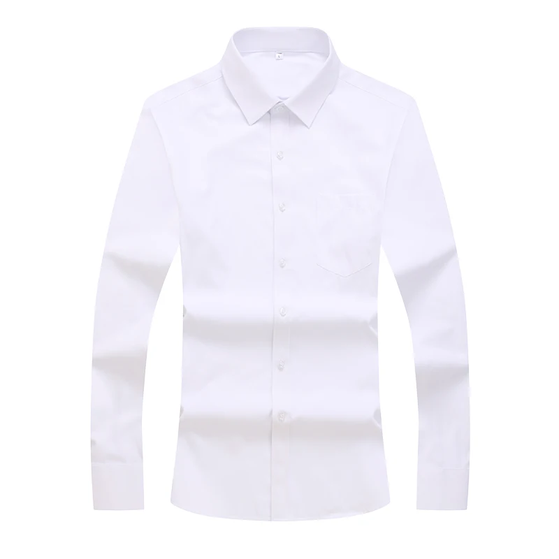 

2021 New Fashion Men Cotton Long Sleeve Shirt Solid Slim Business Formal Shirts for Spring Autumn Casual Shirts Tops