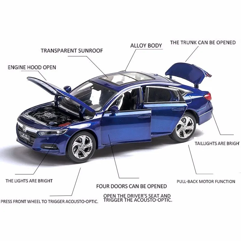 Модель литая автомобиля Honda Accord из сплава модель десятого поколения игрушка 6