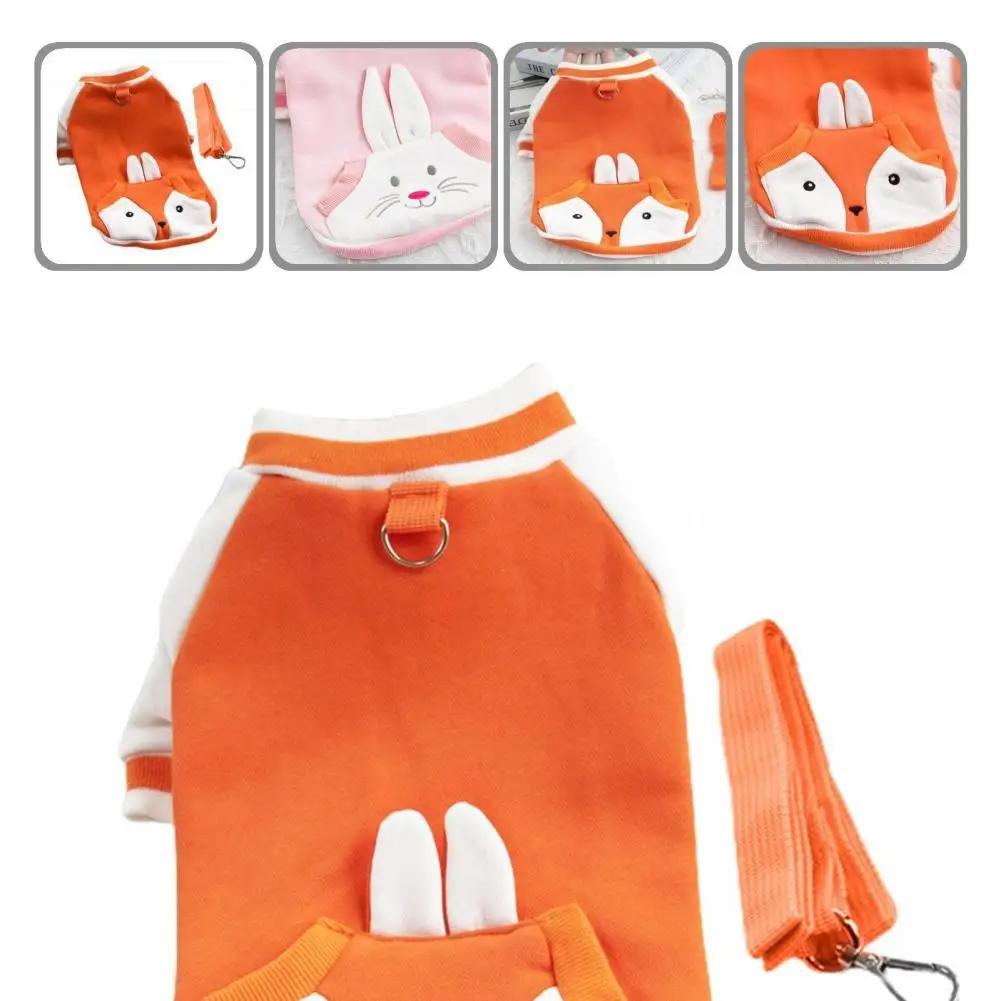 

Pet Supplies Cozy Spring Autumn Dogs Puppy Clothes Outfit with Traction Rope Pet Apparel Soft for Autumn