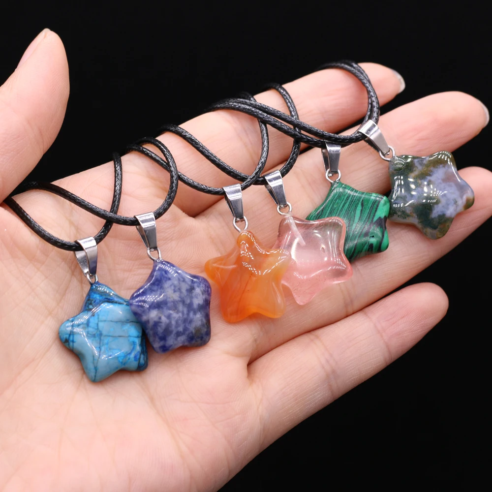 

Natural Semi-precious Stone Green Aventurine Rose Quartz Agate Pendant DIY Necklace Jewelry Decoration Gift Party40+5CM