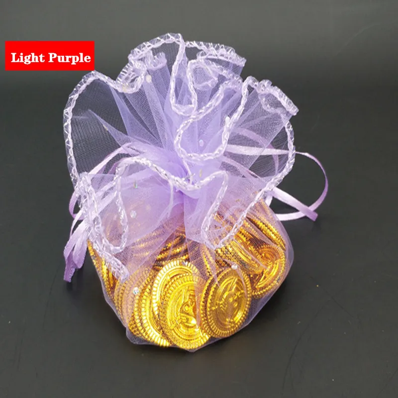 light purple 50 шт 26 см большие мешочки из органзы Мешочки для украшений из органзы Свадебные сувениры и подарки круглый мешок из органзы марлевые элементы сладкий мешок 5Z - Цвет: light purple