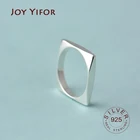 Кольцо регулируемое женское, изящное ювелирное изделие из настоящего серебра 925 пробы квадратной формы, элегантный аксессуар для вечеринок