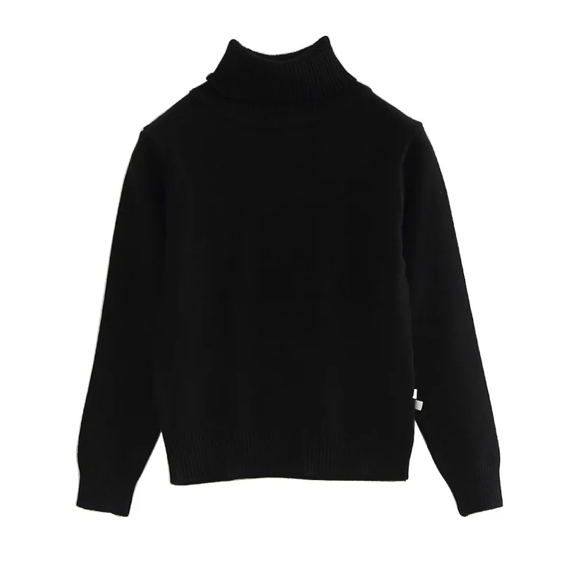 2021 Детский свитер Сезон весна-осень однотонные с высоким воротом для мальчиков и