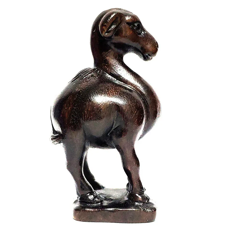 

Y6239ca - Collectible 15 Years OLD 2" Hand Carved Ebony Ironwood Netsuke - Camel