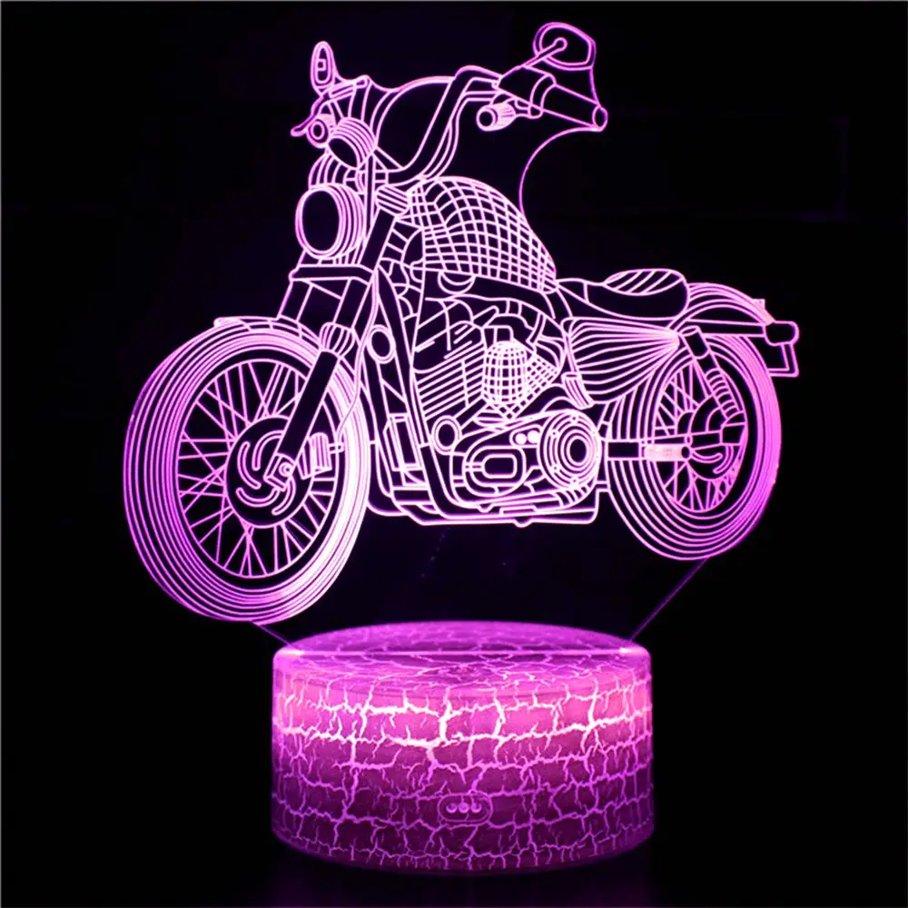 

Led Night Light Newest Cool Motorcycle for Kids Bedroom Decor Unique Birthday Gift Children Study Room Desk 3d Lamp Motocycle