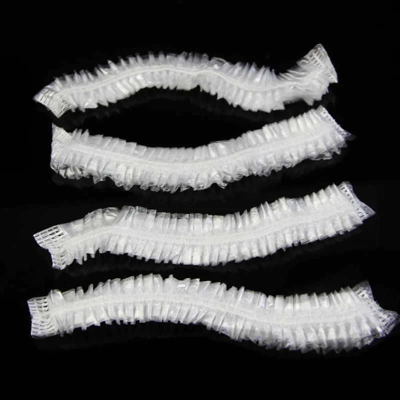

100pcs/set Disposable Hotel Home Shower Bathing Cap Transparent Hair Elastic Cap Hat