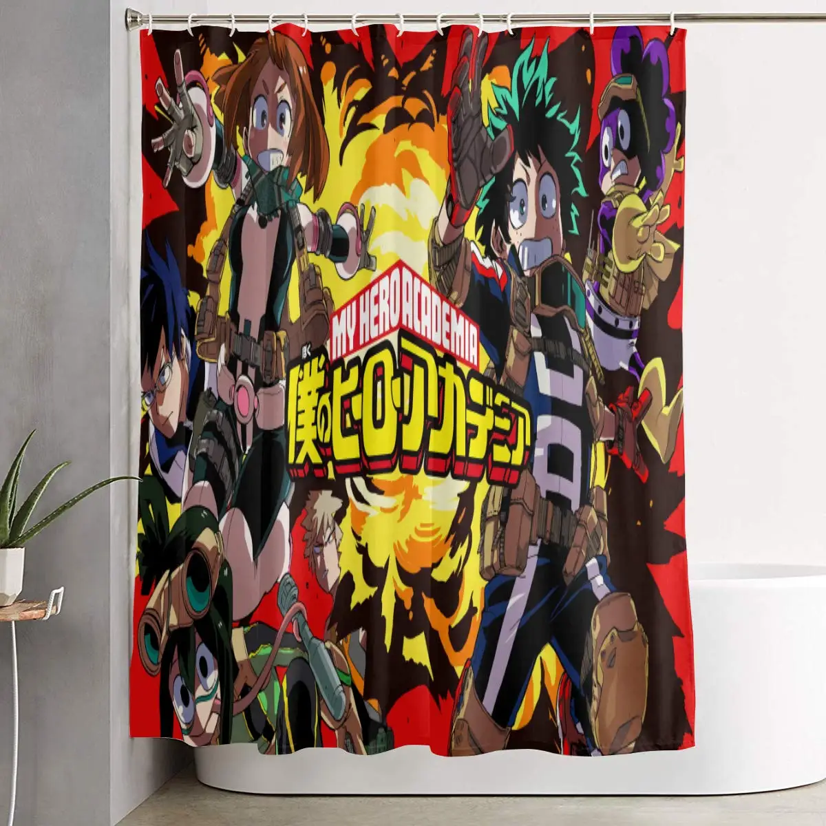 Занавеска для душа с крючком в стиле аниме|Шторы душа| |