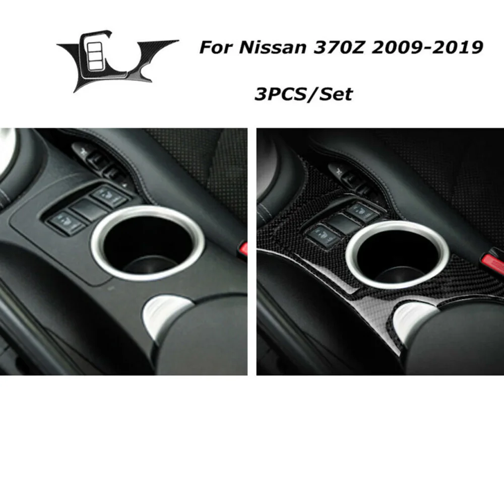 

Water-Proof Central Console Panel Trim Cover Sun-Proof Carbon Fiber Black Durable