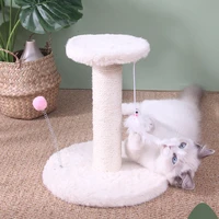 circular arctic velvet base spring ball cat climbing column small sisal column cat climbing frame multi purpose pet cat tree toy