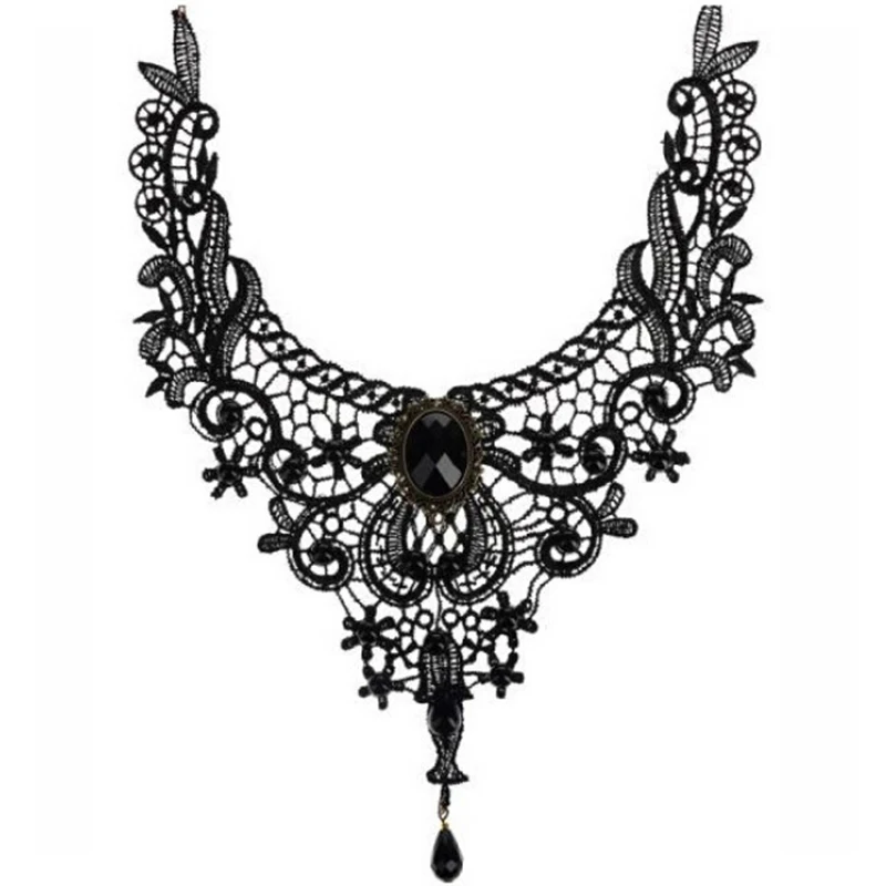 2020 сексуальный черный кружевной воротник чокер с кристаллами ожерелья женские