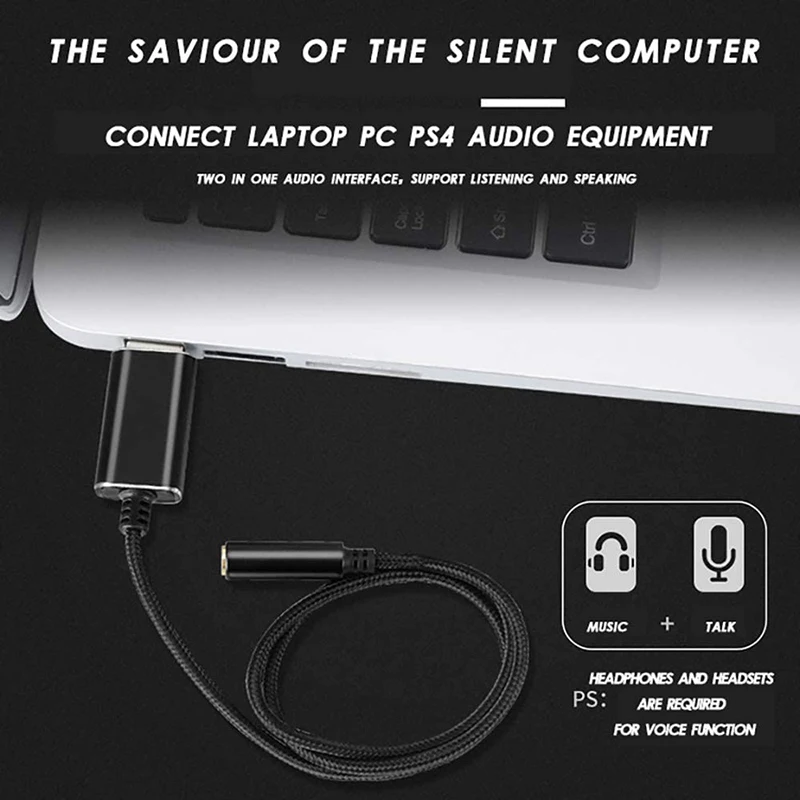 Переходник с USB на 3 5 мм для наушников и микрофона комбинированным