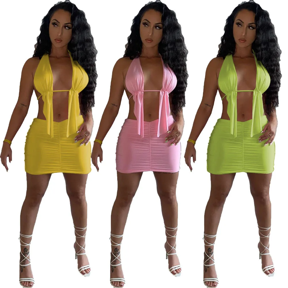 

Summer New Women's Sexy Beach Nightclub Casual Straps Swimsuit Two-Piece Suit
