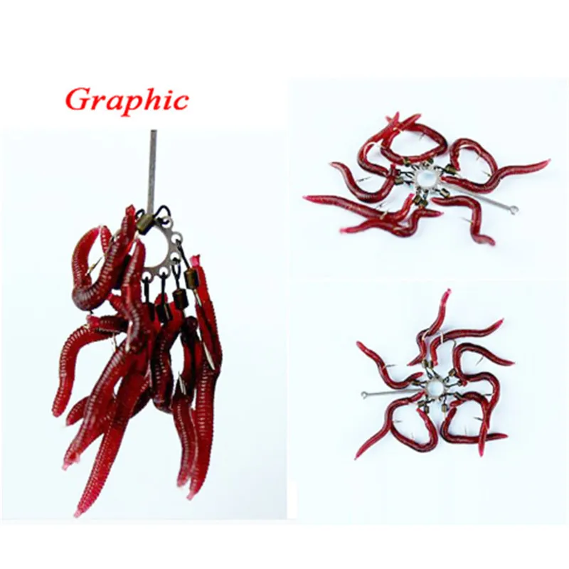 Мягкие рыболовные приманки 50 шт. красные черви червяки для ловли форели снасти