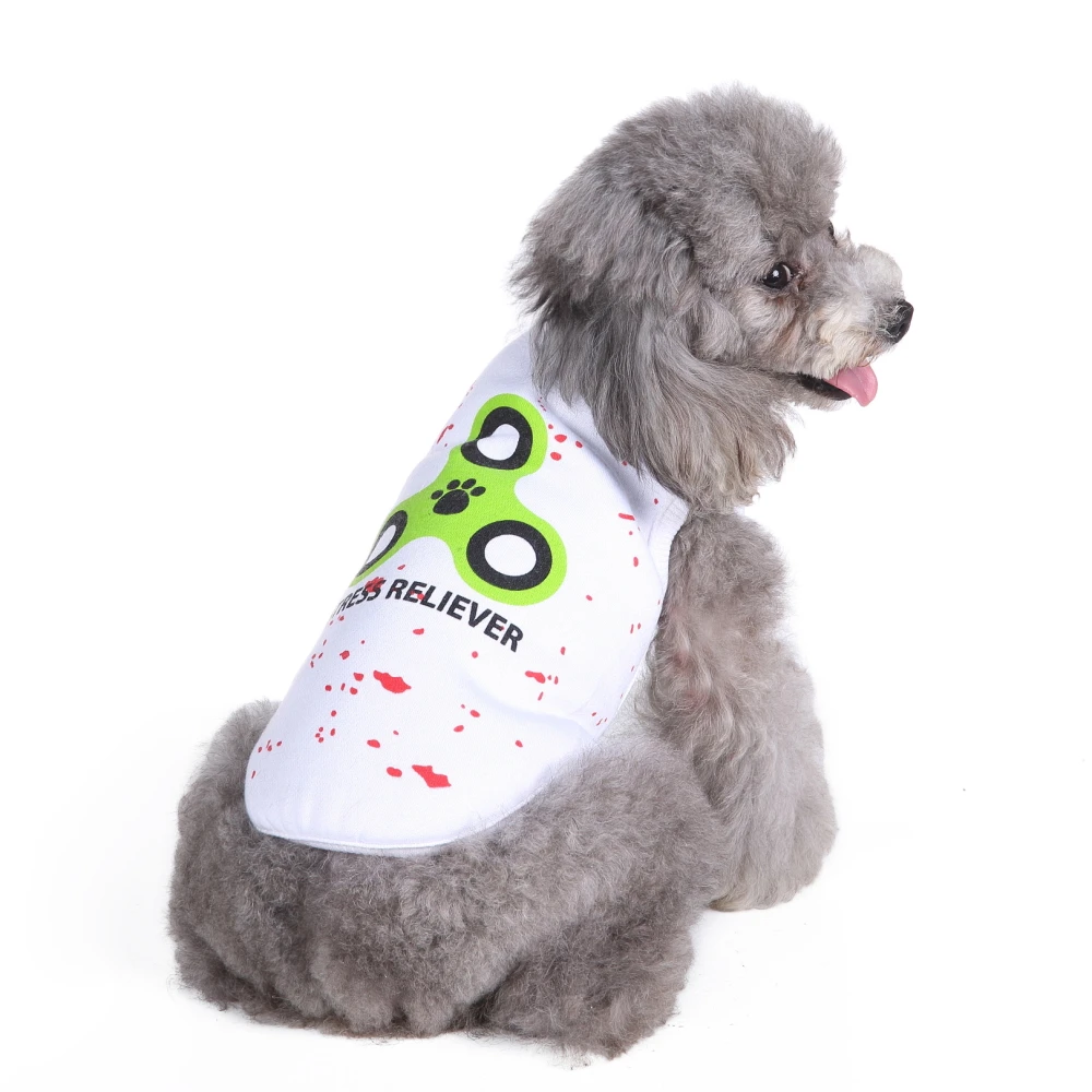 Летняя одежда для собак жилет с милым принтом хлопковый сердечком гироскопом