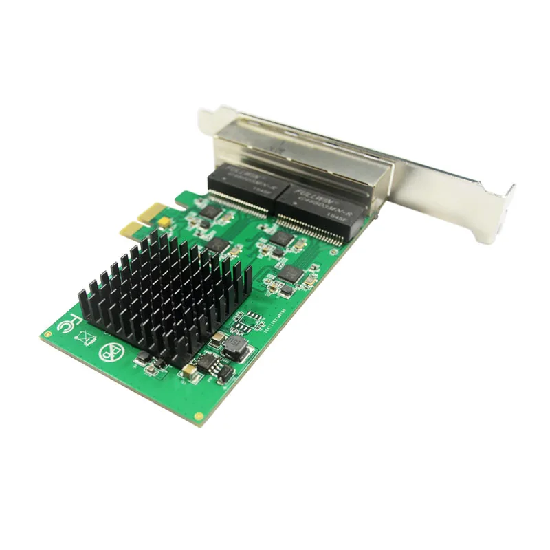 Адаптер PCI Express для 4 портового Гигабитного сервера Ethernet Сетевая карта 10/100 Мбит/с