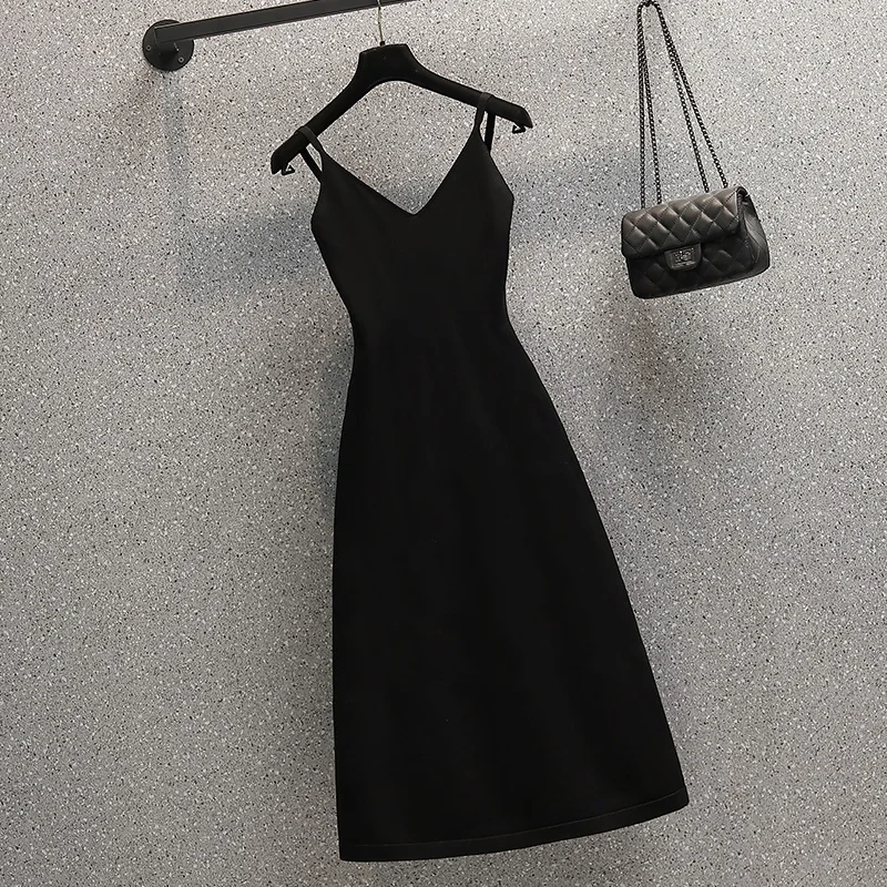 Женский черный костюм большого размера кардиган с жемчугом жакет топ и платье на