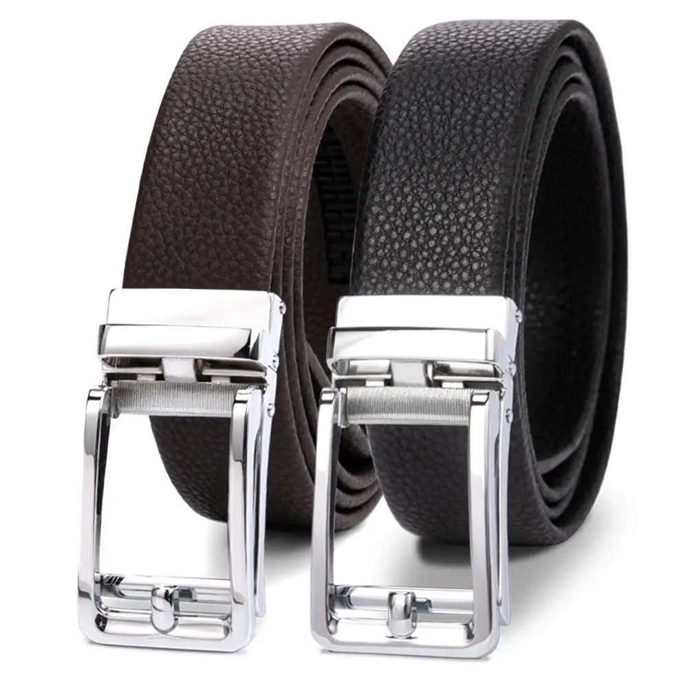 

Натуральная кожа пояса деловые мужские для костюмов Автоматическая пряжка Двусторонняя Использование два в одном 3,5 см