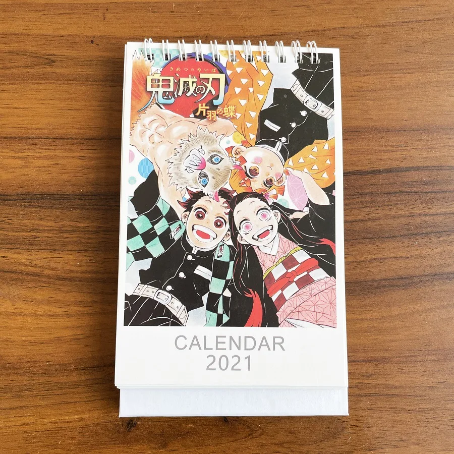 

Japan Anime Demon Slayer Year of 2021 Table Small Calendar Kamado Tanjirou Kamado Nezuko Photos