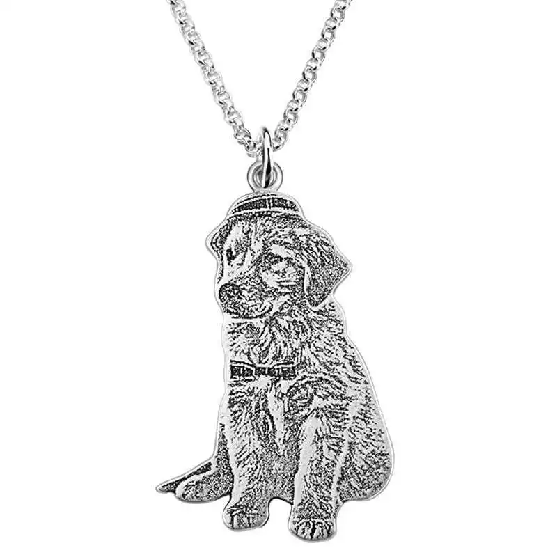 Economici Personalizzati Animali Foto Del Pendente Della Collana Personalizzata Cani/Gatti Collana Inciso I Nomi Di 925 Sterling Silver