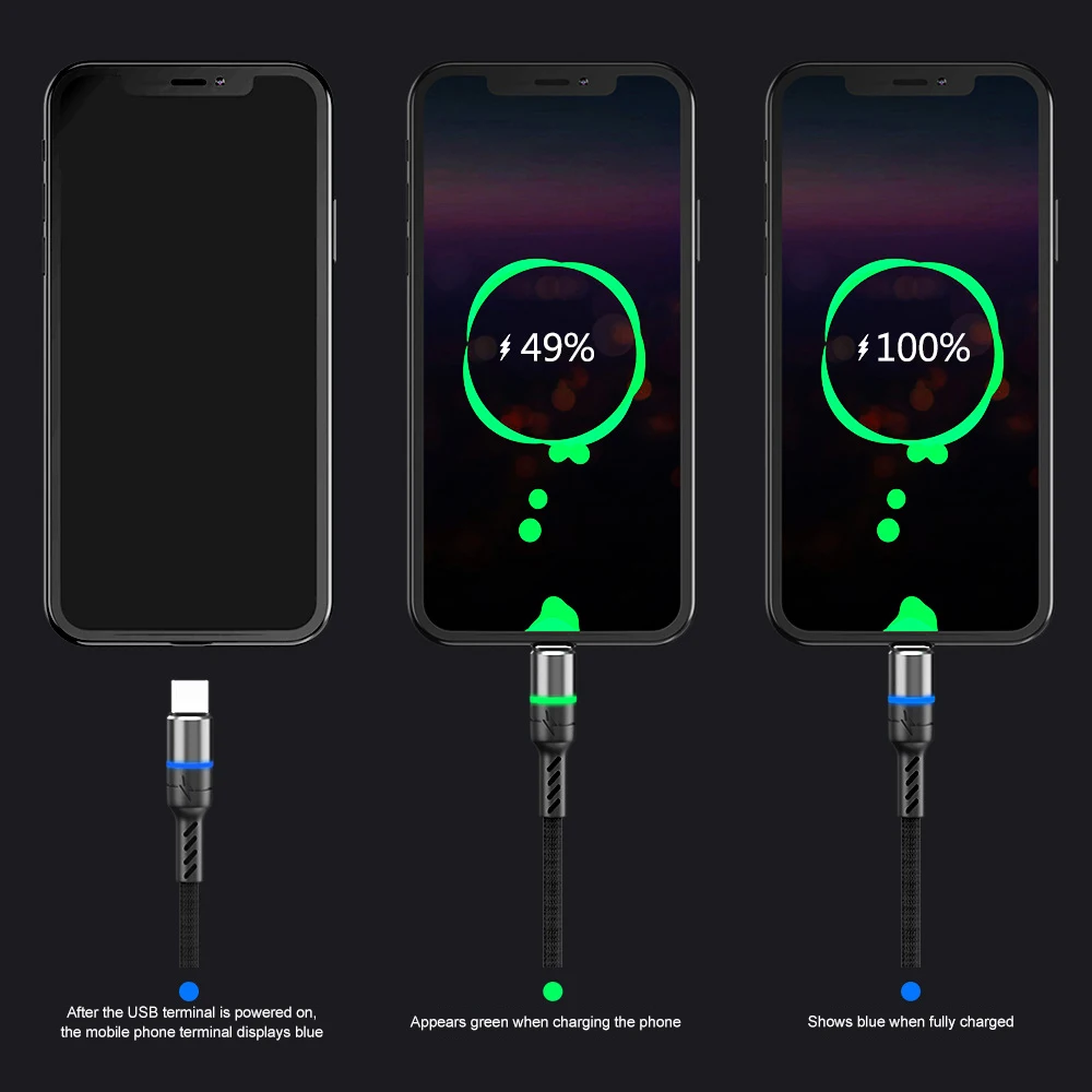 Кабель Micro USB Type C 3 А светодиодный для быстрой зарядки Samsung Galaxy Xiaomi Huawei | Мобильные