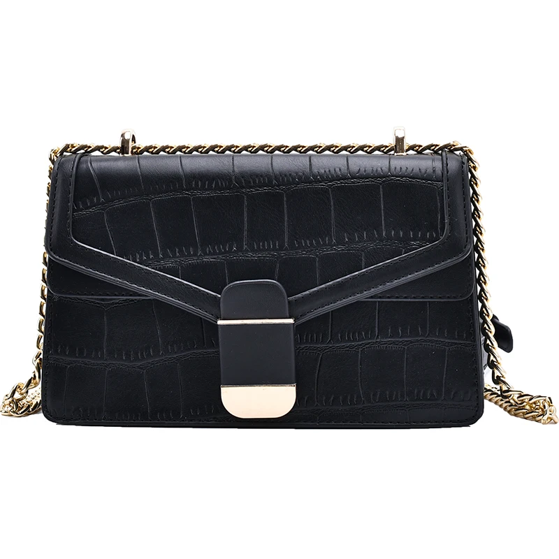 

classic Stone pattern shoulder bag high quality PU leather crossbody bag fashion shoulder small square bag