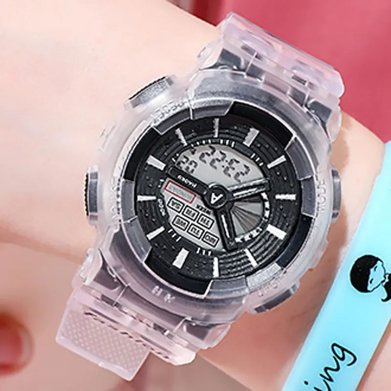 

WomenS Watches Candy Color Transparent Sports Luminous 928LED Electronic Digital Wristwatches