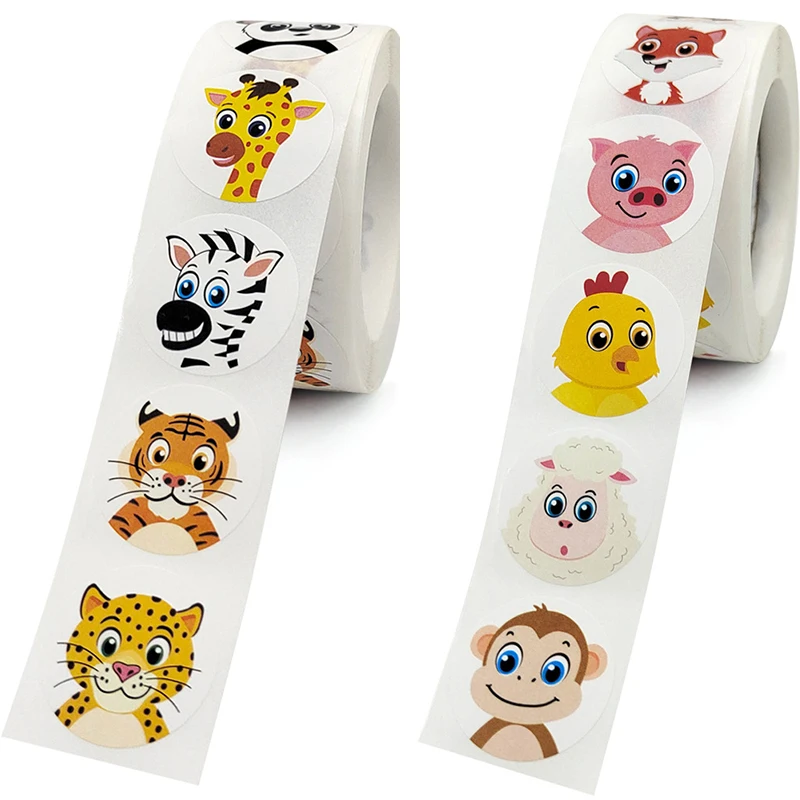 500-1000 шт. наклейки в виде животных