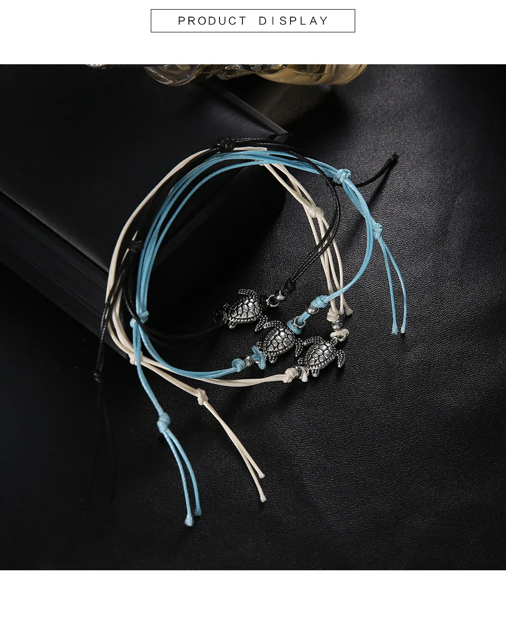 Модная пара пляжный браслет древняя черепаха воск веревочный на ногу ножной