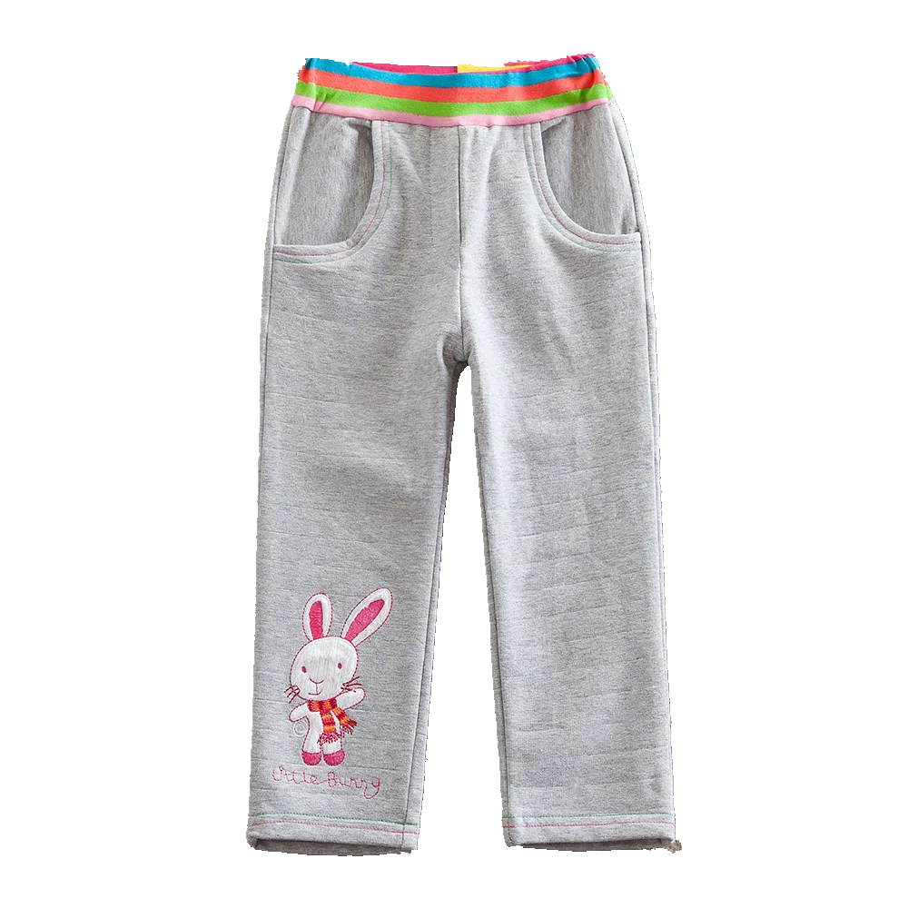 Штаны для маленьких девочек с изображением белого кролика сумкой Прямые