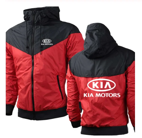 

NEW autumn Men's hoodie for KIA Car Logo Print Casual high quality Cotton Hooded Sweatshirts Mens zipper Hoodies Sweatshirt
