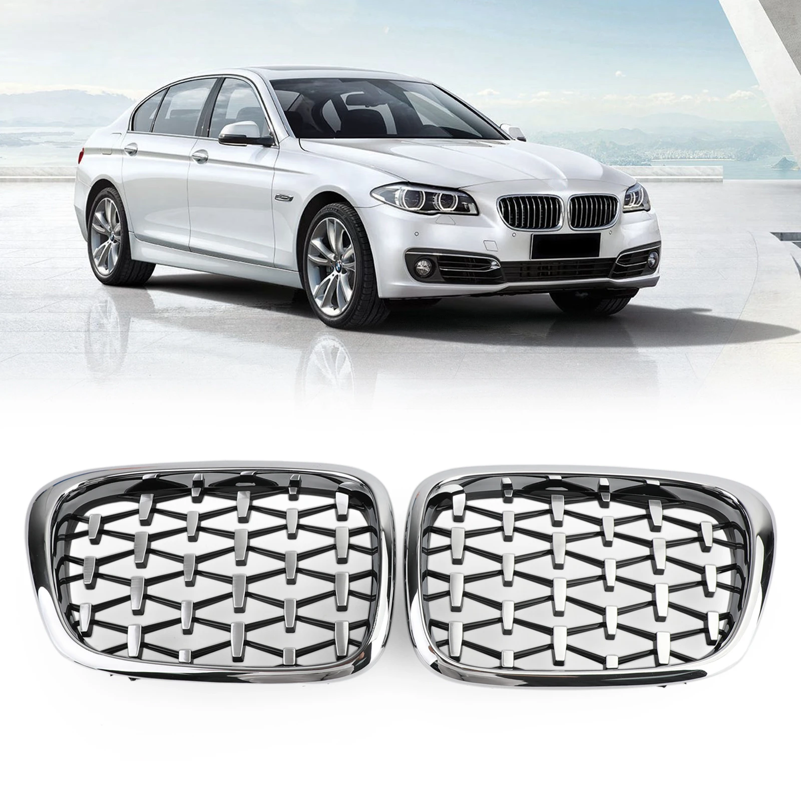 

Хромированная передняя решетка для радиатора Areyourshop для BMW E39 1999-2003 5 серии, автомобильные аксессуары, автозапчасти
