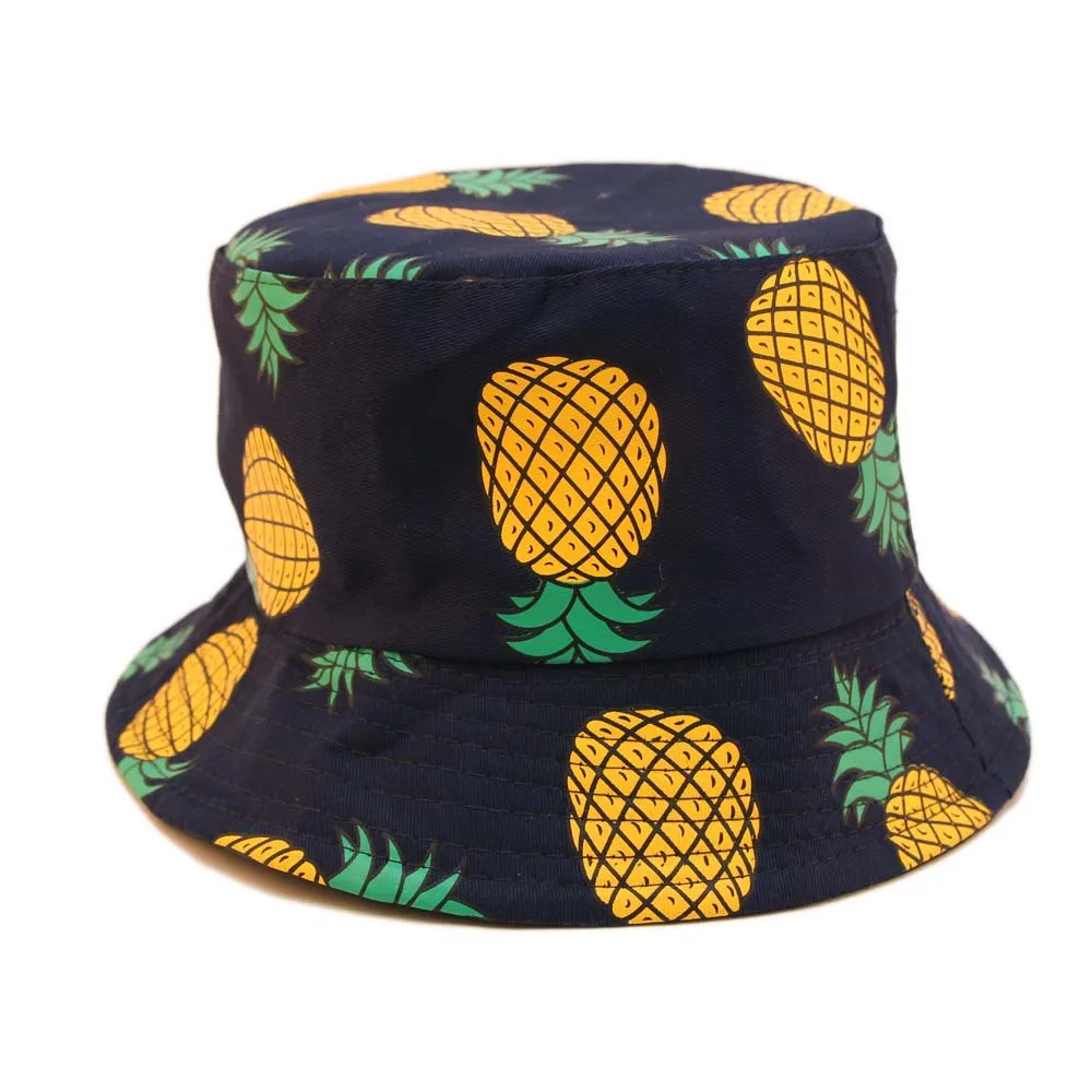 Панама двусторонняя для мужчин и женщин шляпа с рисунком ананаса полями лето |