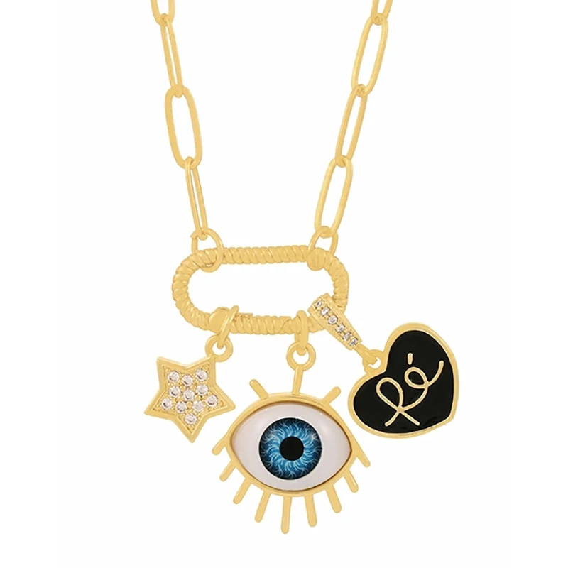 2021 готическое турецкое синее ожерелье ZHINI с кулоном сглаза для женщин простое ожерелье с красным капельным сердцем ювелирные изделия в подарок