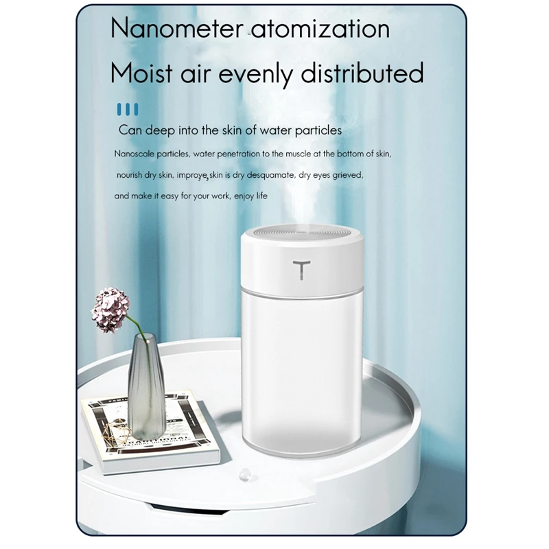 

Portable Air Humidifier Essential Oil Diffuser Air Fresh with LED Night Lamp for Home Car Fogger Mist Maker Face Steamer